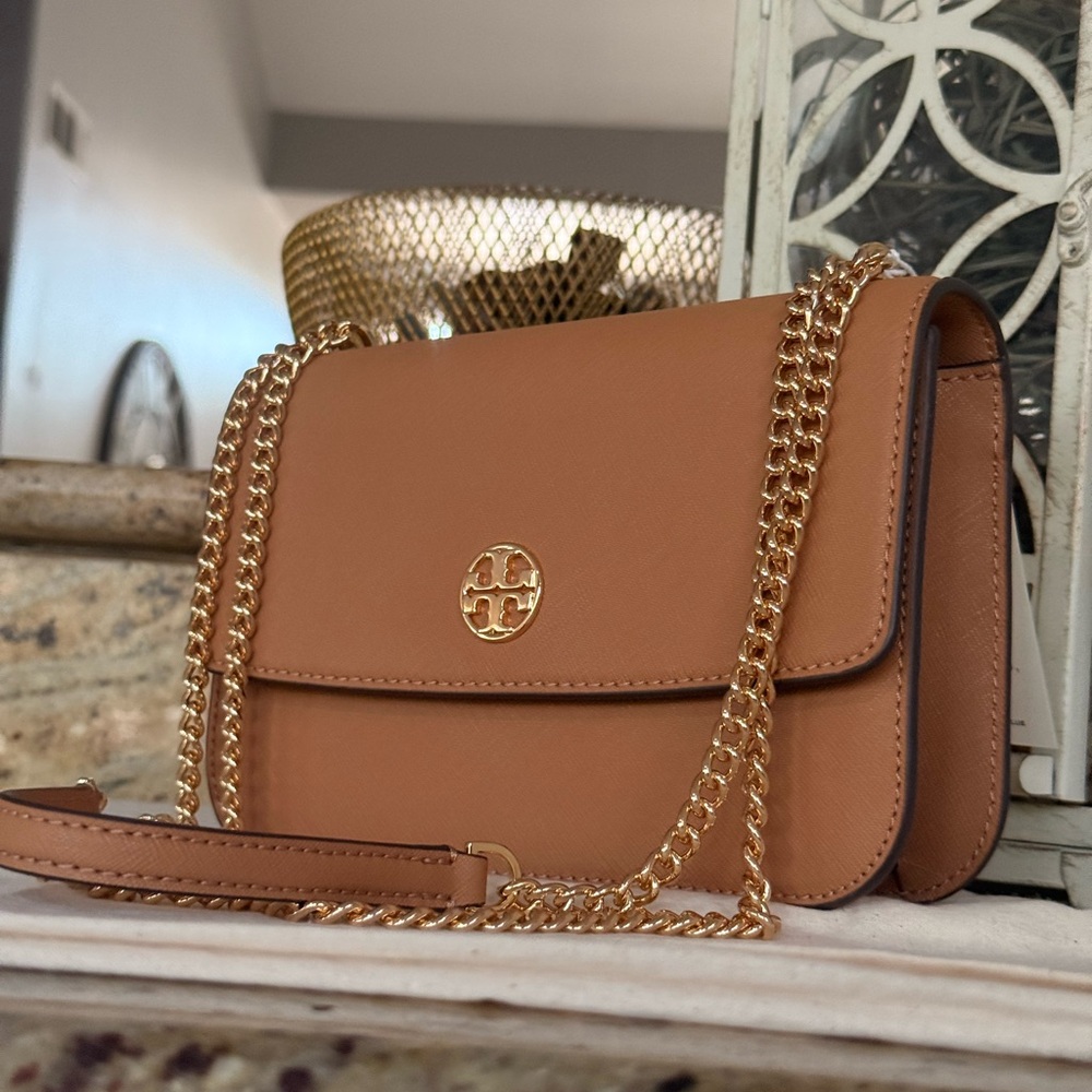 425+! New Tory Burch Color Block Convertible Crossbody Shoulder In Cardmom Color